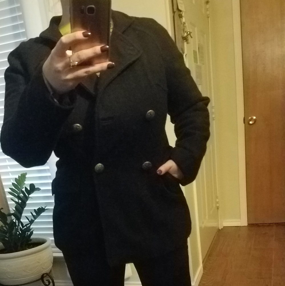 Banana Republic black pea coat size M